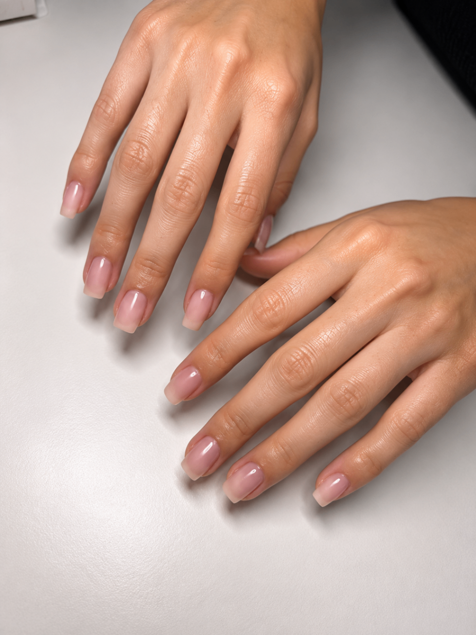 Manucure nude carrée naturelle